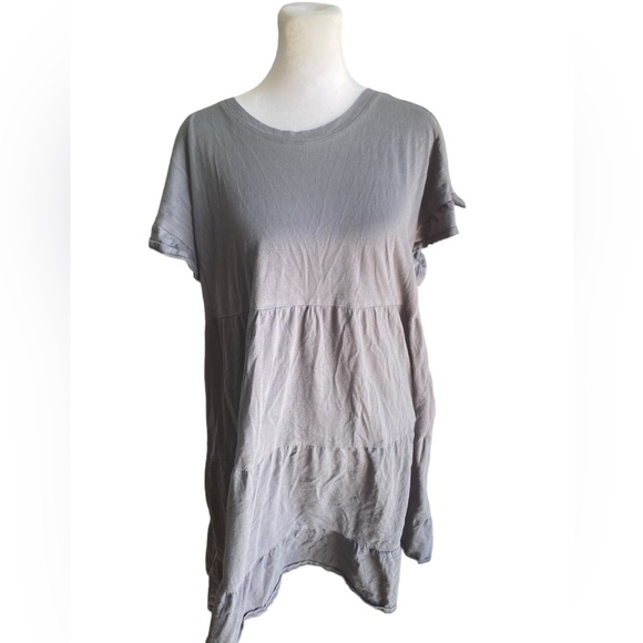 Women’s gray time and true 100% cotton dress with flutter sleeve donate - Picture 1 of 4
